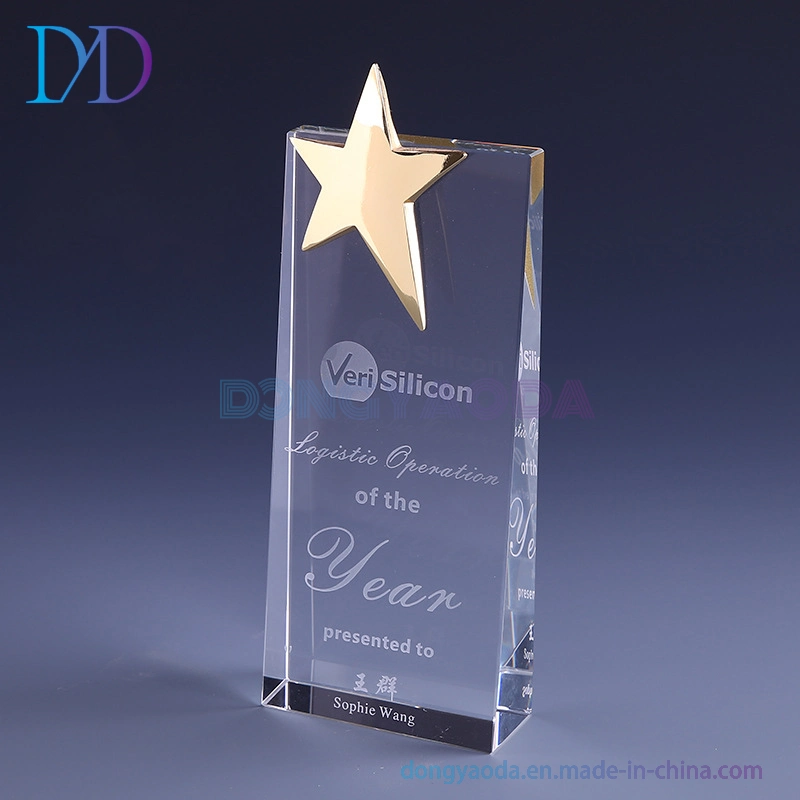Crystal Trophy Award Lettering Used for Company Commendation/School Medal