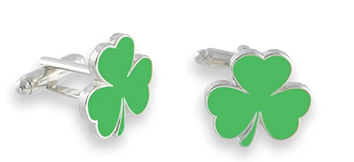 Simple Design Clover Stainless Steel Soft Enamel Cufflinks