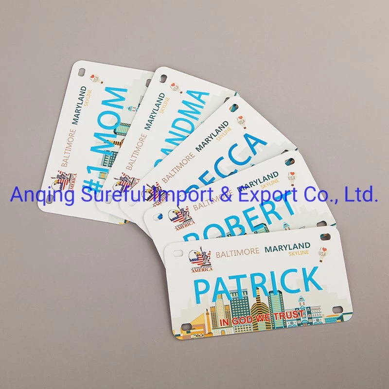 Custom Logo Embossed Car Number Plate Souvenir Metal Aluminum Car License Plate Decorative Car Plates