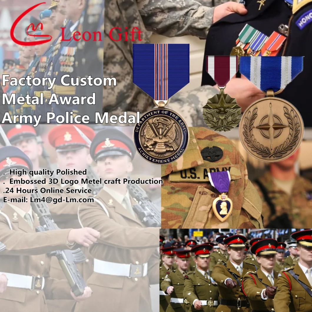 Factory Custom Logo Army Anniversary Carnival President Military Police Commemorative Medals Enamel Award Badge Honor Medal