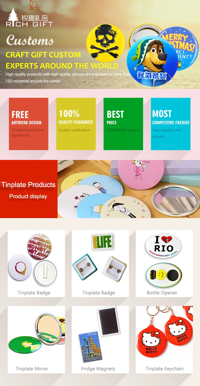 Custom Tinplate safety Magnet 3 Inch Square Print Cmyk Organization 58mm Heart Shape 25mm Round Sublimation Magnetic Metal Tin Pin Button Badge Promotion Gift