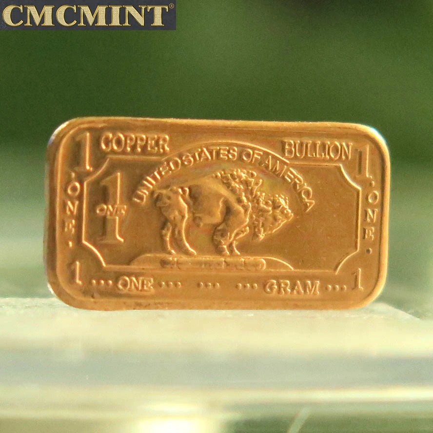 1 Gram 999 Fine Pure Copper Buffalo Bar A111
