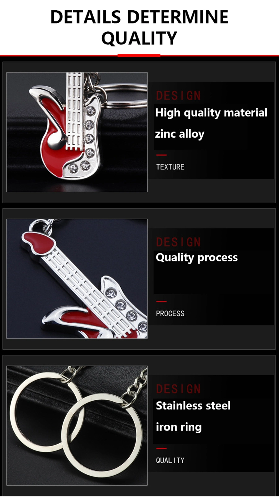 Wholesale Custom Logo 3D Key Chain Music Guitar Car Anime Mini Style Diamond Encrusted Blank Accessories Opener Gift Leather Acrylic Alloy Metal Keychain