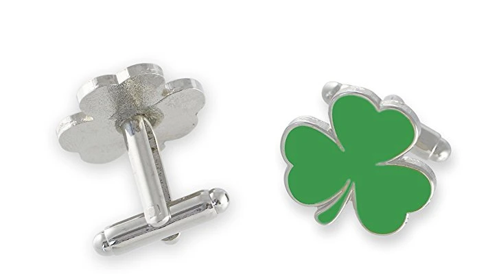 Simple Design Clover Stainless Steel Soft Enamel Cufflinks