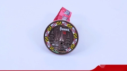 New Metal 3D Silver Marathon Race Sports Awards Trofeo Medalla