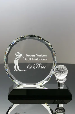 Premio Optic Crystal Golf al trofeo de reconocimiento de empleados corporativos (n.º 5756)