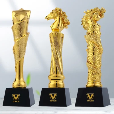 Trofeo de copa deportiva de metal 3D hecho a medida y medallas de oro