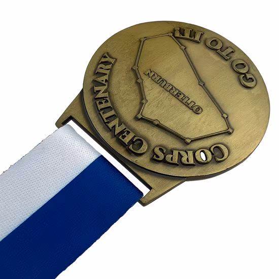 Medalla de metal deportivo antiguo personalizado de precio de fábrica de venta caliente con cinta