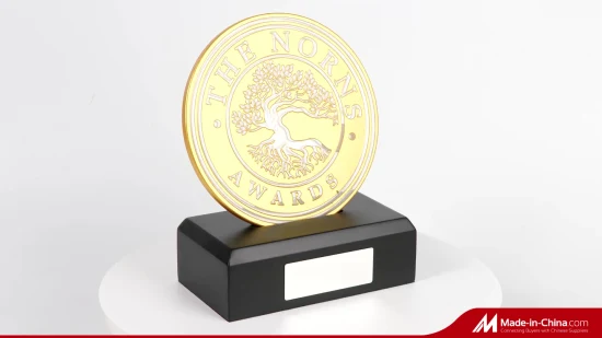 Trofeo de carreras de cristal artesanal dorado de Metal para regalo de recuerdo