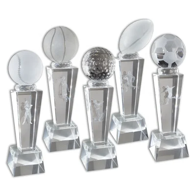 Trofeo de cristal OEM con logotipo grabado/trofeo de diamante de cristal transparente/premio de cristal con forma de diamante para regalo de empresa